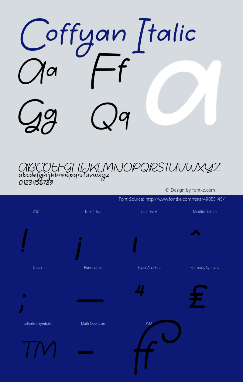 Coffyan Italic Version 1.00;December 18, 2019图片样张