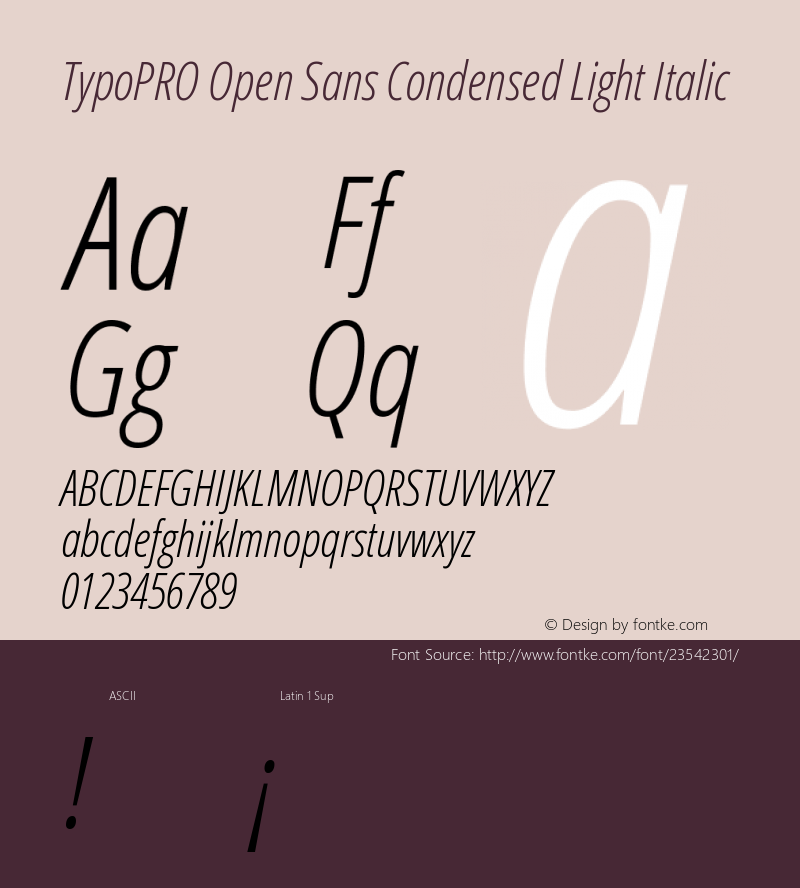 TypoPRO Open Sans Condensed Light Italic Version 1.10图片样张