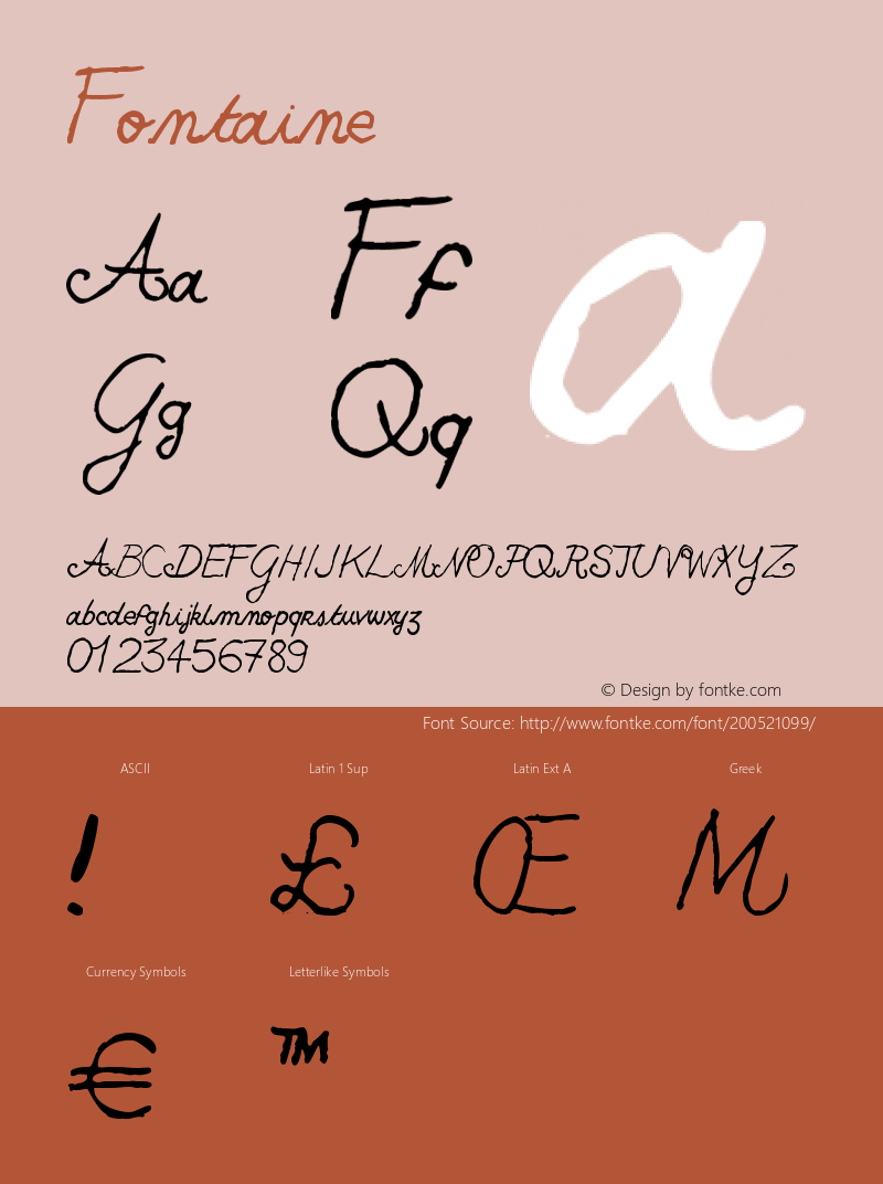 ☞Fontaine Version 1.000; ttfautohint (v1.5);com.myfonts.easy.fabulousrice.fontaine.regular.wfkit2.version.3RZs图片样张