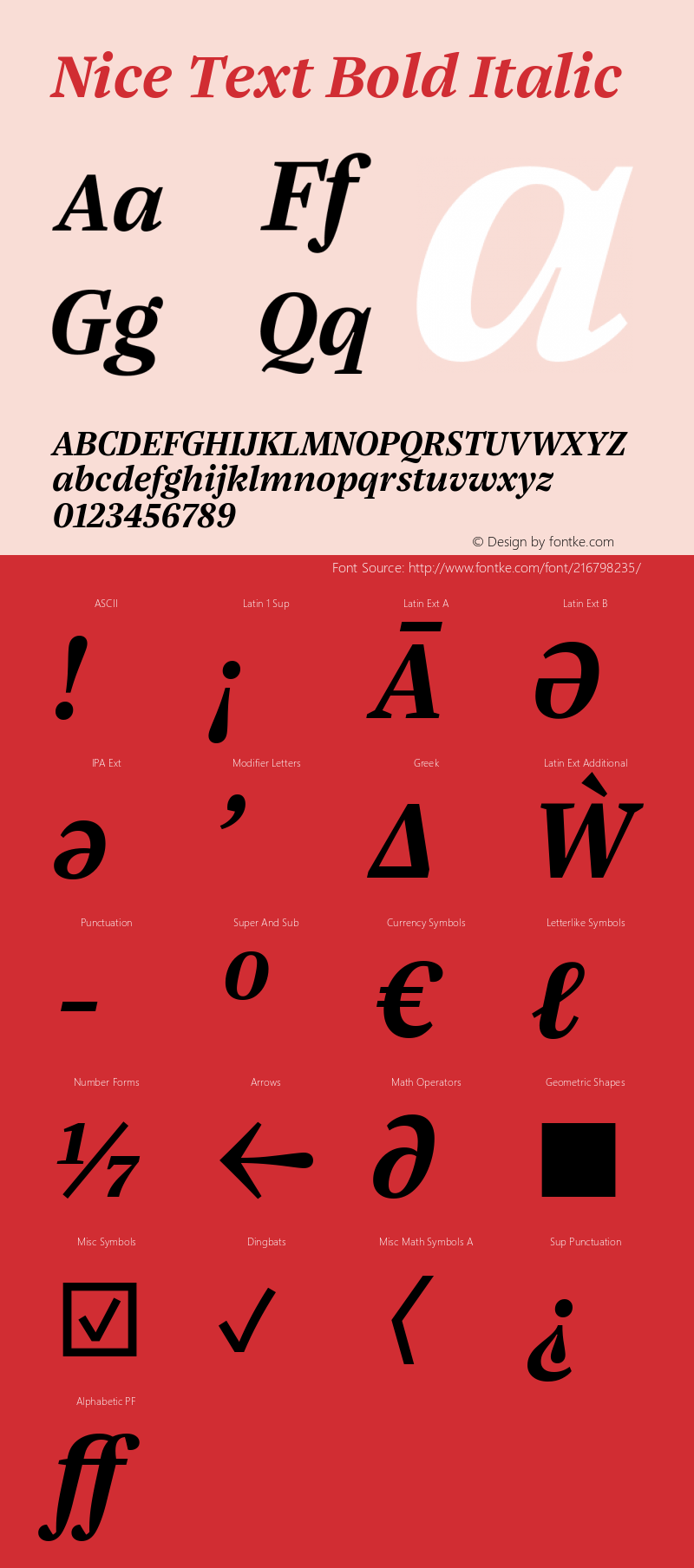 Nice Text Bold Italic Version 1.000 | web-ttf图片样张