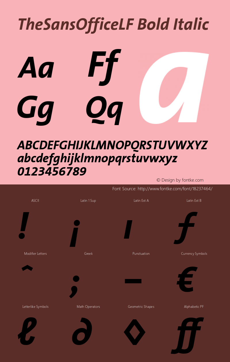 TheSansOfficeLF Bold Italic Version 1.080图片样张