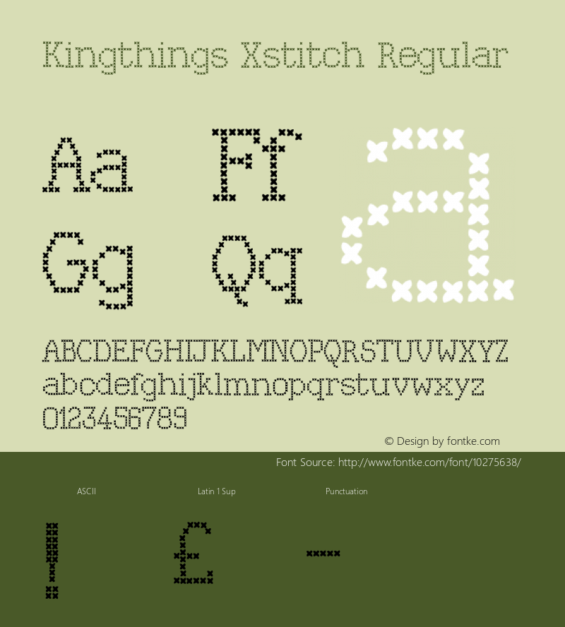 Kingthings Xstitch Regular Version 1.0 January 2004图片样张