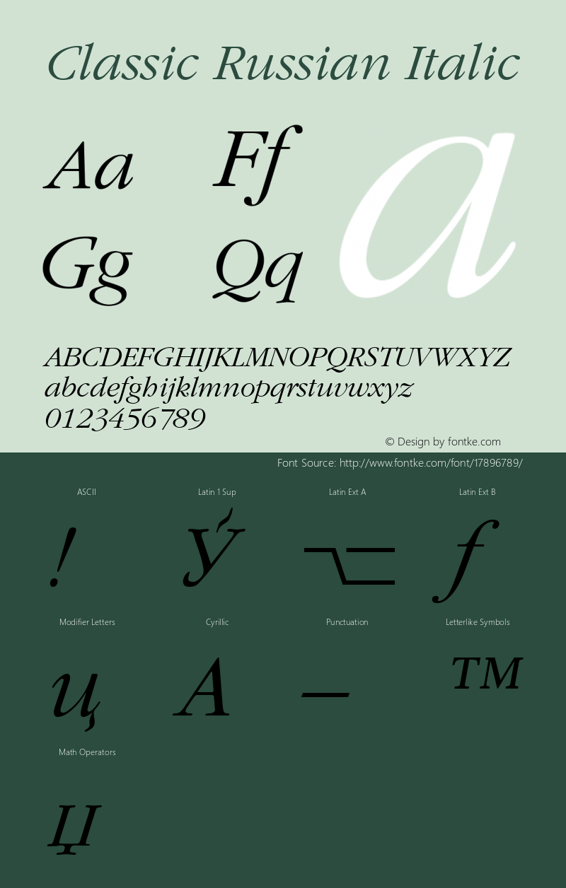 Classic Russian Italic 001.001图片样张