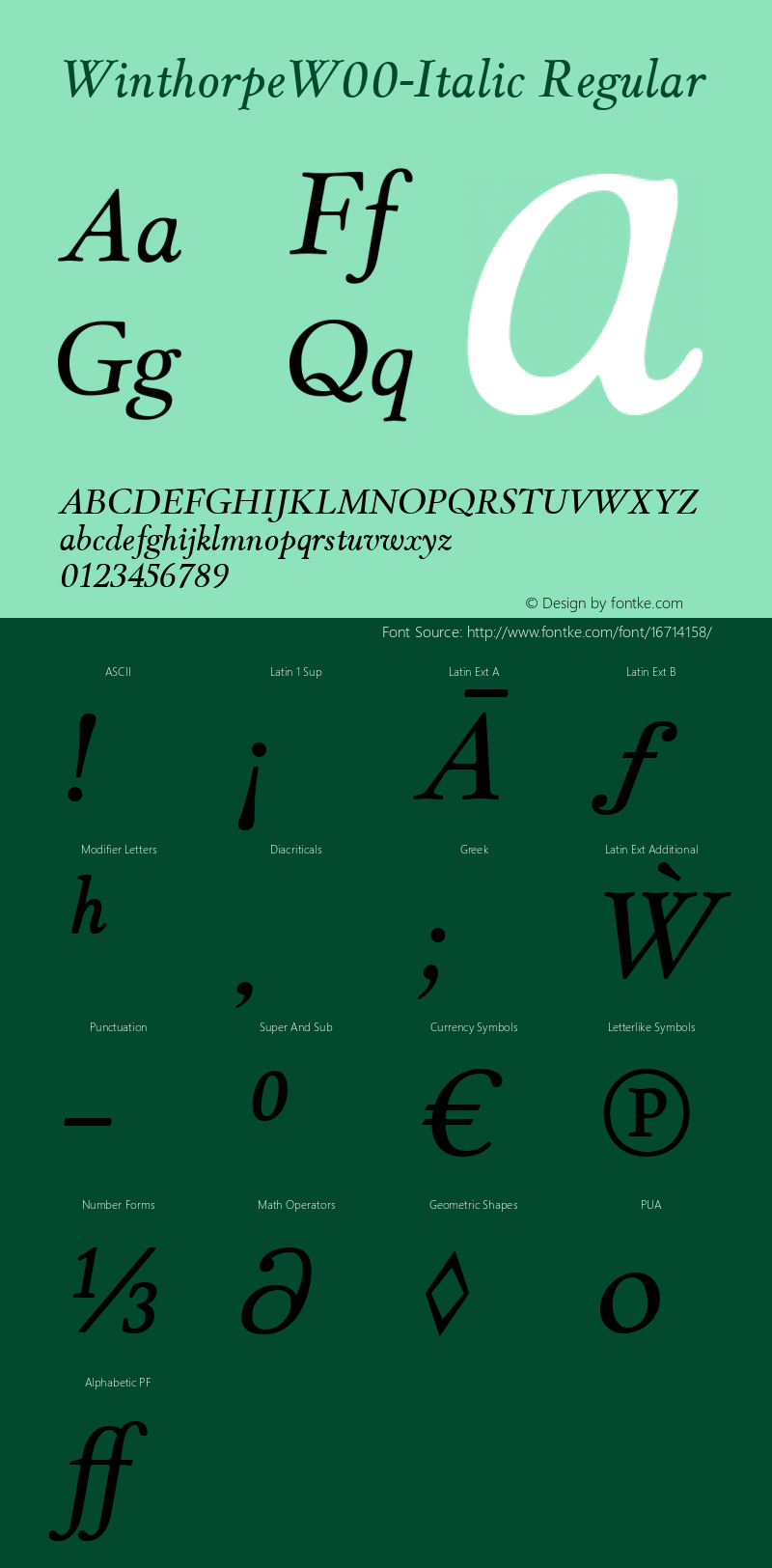 WinthorpeW00-Italic Regular Version 1.201图片样张