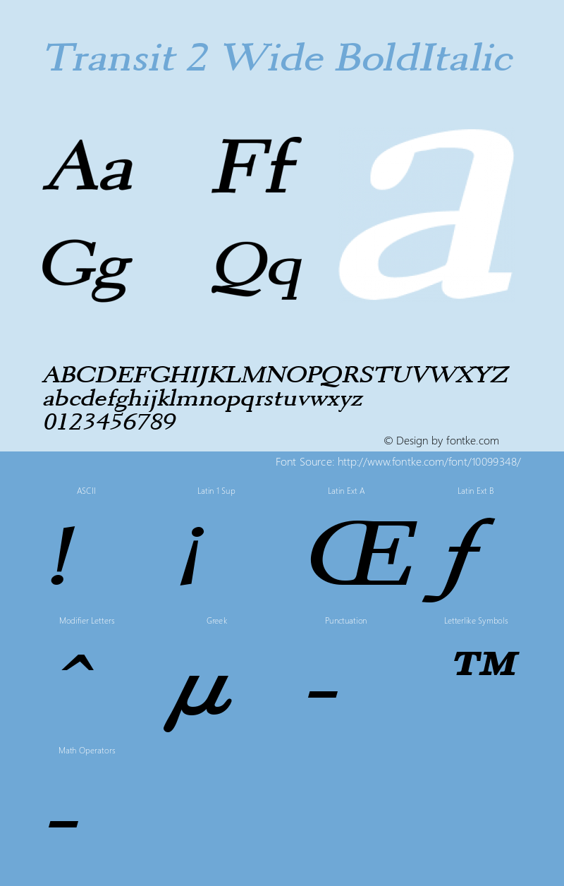 Transit 2 Wide BoldItalic Altsys Fontographer 4.1 1/10/95图片样张