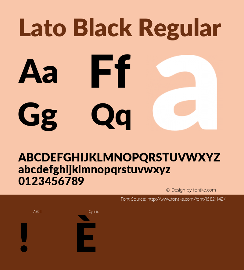 Lato Black Regular Version 2.010; 2014-09-01; http://www.latofonts.com/; ttfautohint (v1.4.1)图片样张