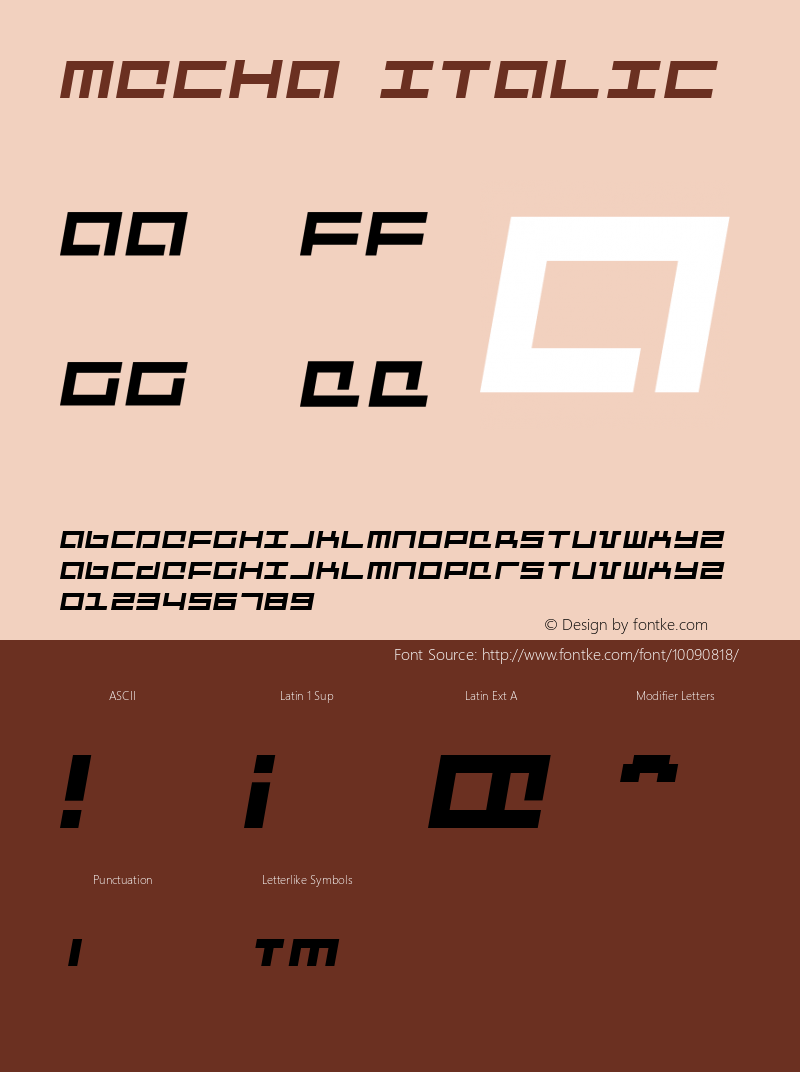 Mecha Italic Version 1.0; 2001图片样张