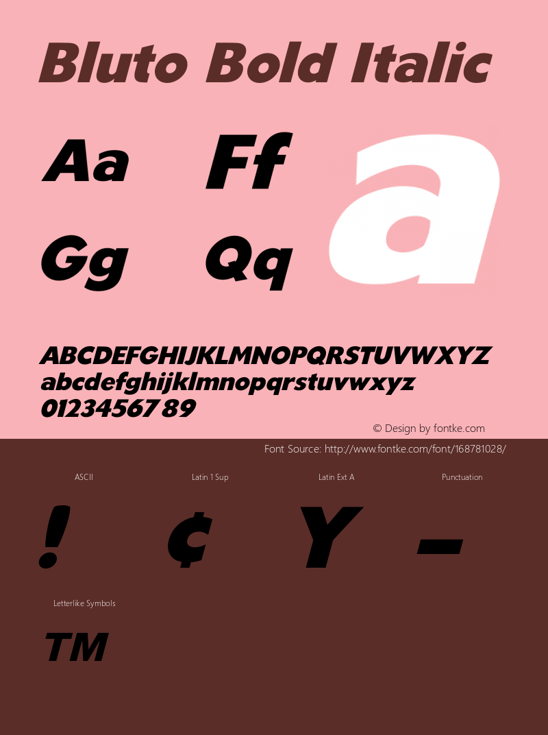 Bluto Bold Italic Version 1.005;Fontself Maker 3.5.1图片样张