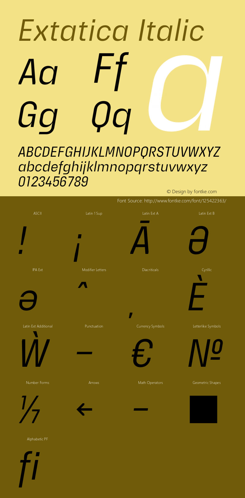 Extatica-Italic Version 1.000; ttfautohint (v0.97) -l 8 -r 50 -G 200 -x 14 -f dflt -w G图片样张