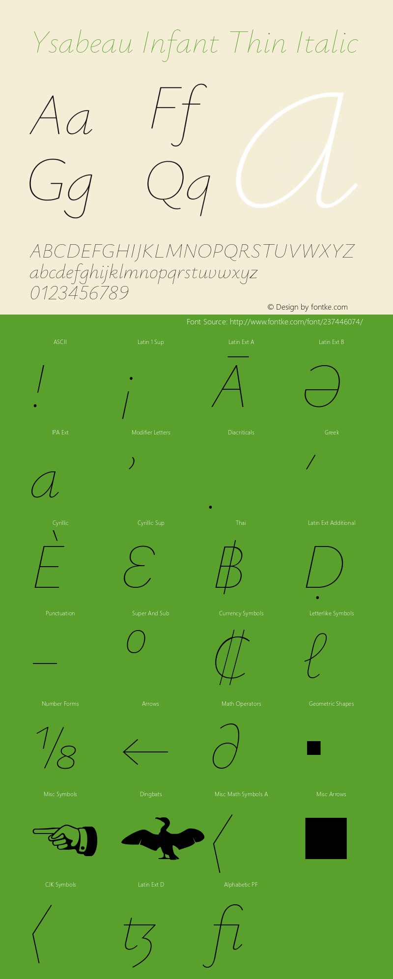 Ysabeau Infant Thin Italic Version 1.003图片样张