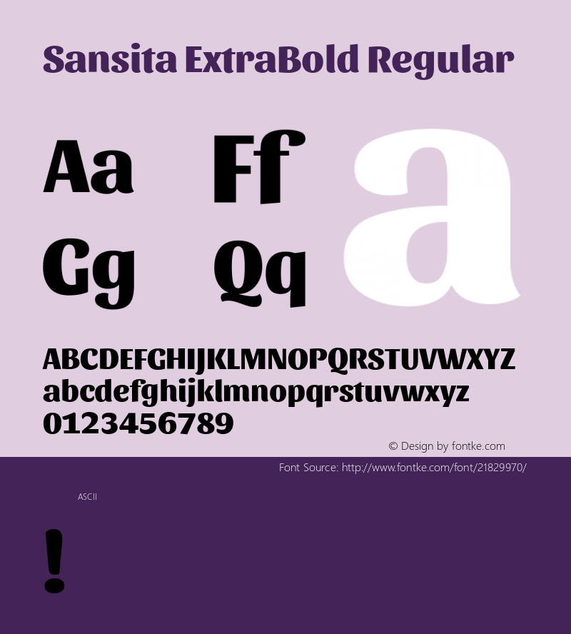 Sansita ExtraBold Regular 图片样张