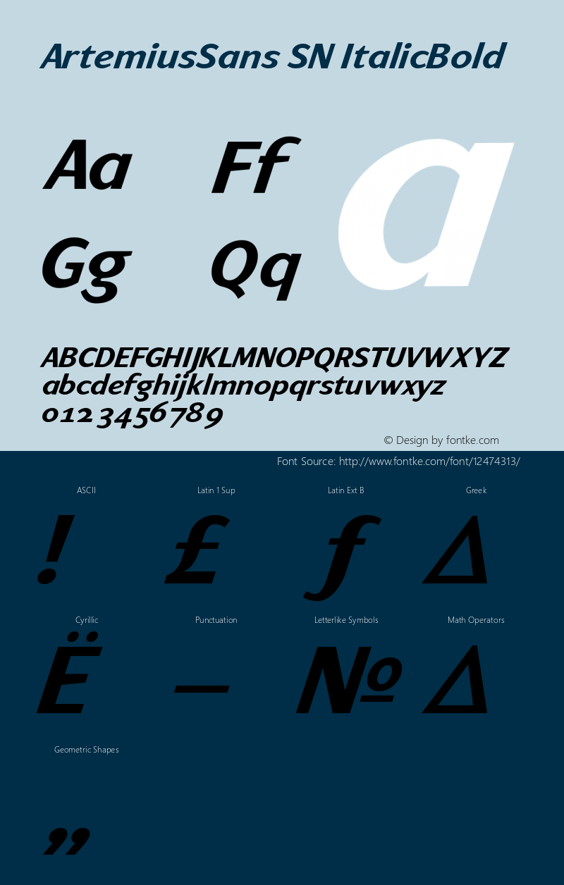 ArtemiusSans SN ItalicBold Version 001.001图片样张