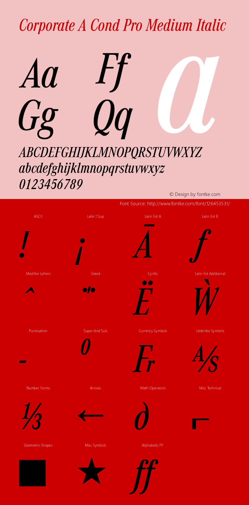 Corporate A Cond Pro Medium Italic Version 1.40图片样张