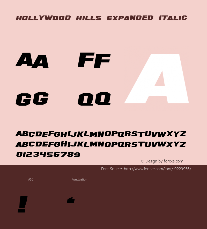 Hollywood Hills Expanded Italic 1.0图片样张