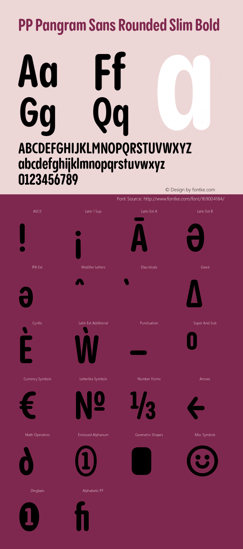 PP Pangram Sans Rounded Slim Bold Version 1.100 | FøM fixed图片样张