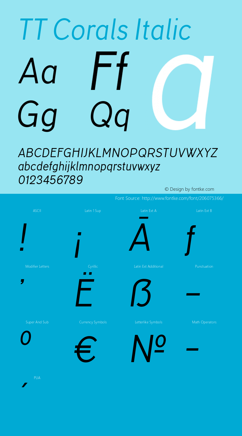 TT Corals Italic Version 1.020图片样张