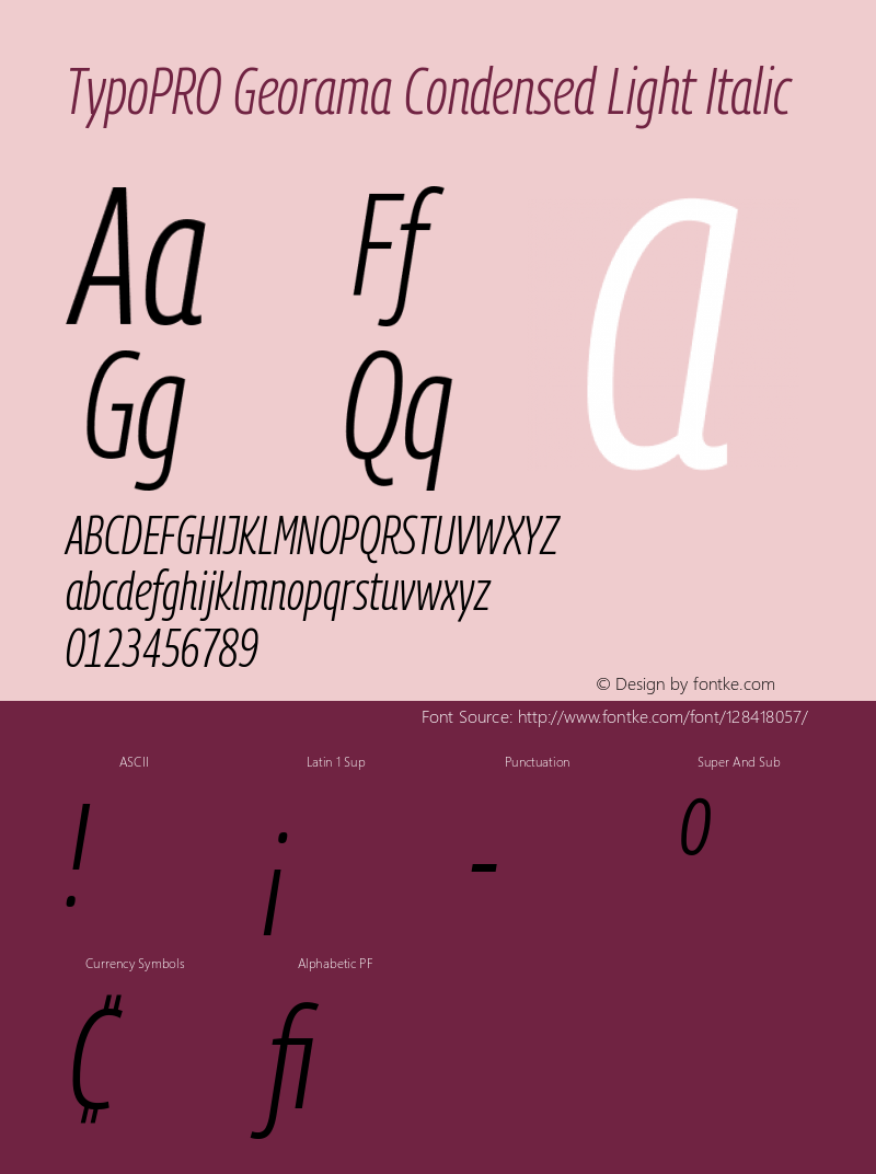 TypoPRO Georama Condensed Light Italic Version 1.001图片样张