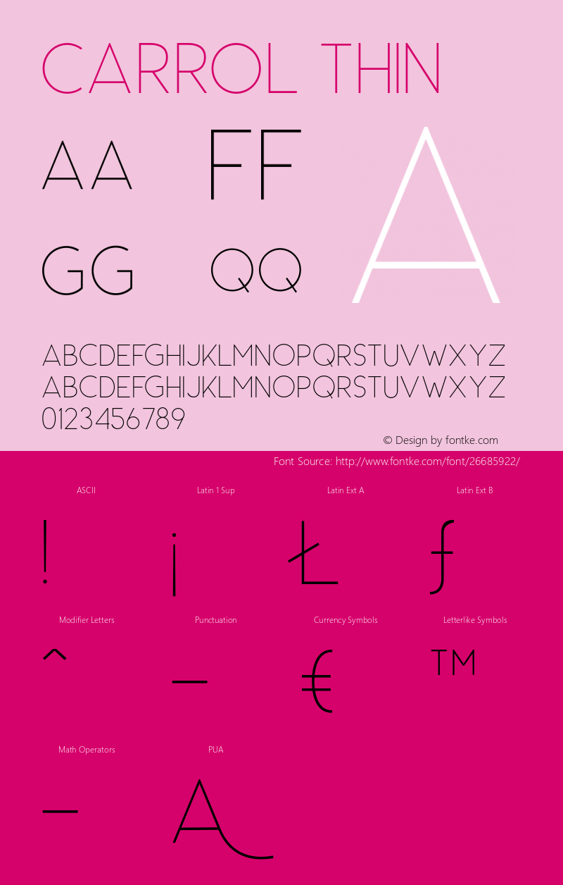 Carrol-Thin Version 1.000;PS 001.001;hotconv 1.0.56图片样张