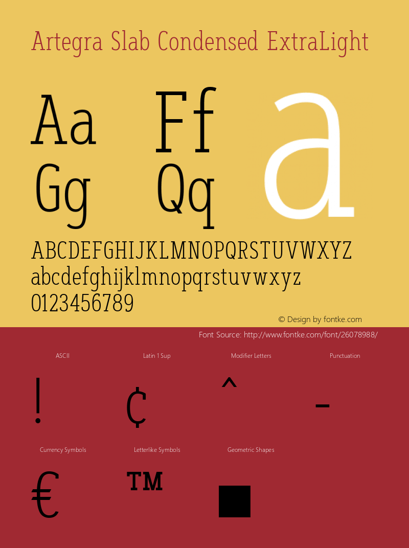 Artegra Slab Condensed ExtLt Version 1.000图片样张