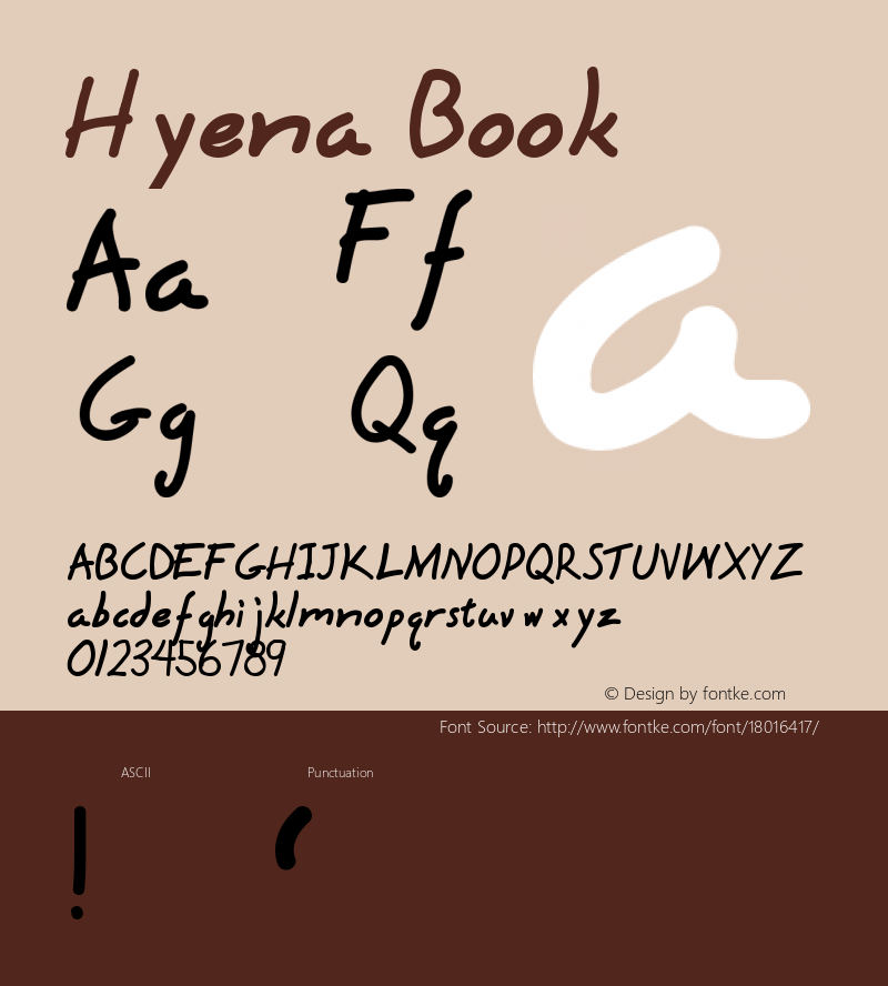 Hyena Book Version Altsys Fontographer图片样张