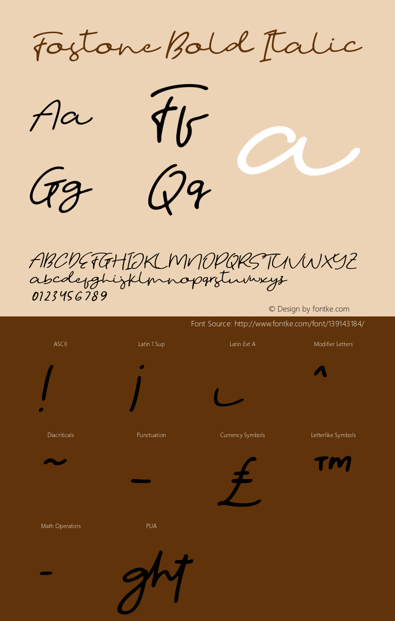 Fostone Bold Italic Version 1.00;April 2, 2021;FontCreator 13.0.0.2683 32-bit图片样张