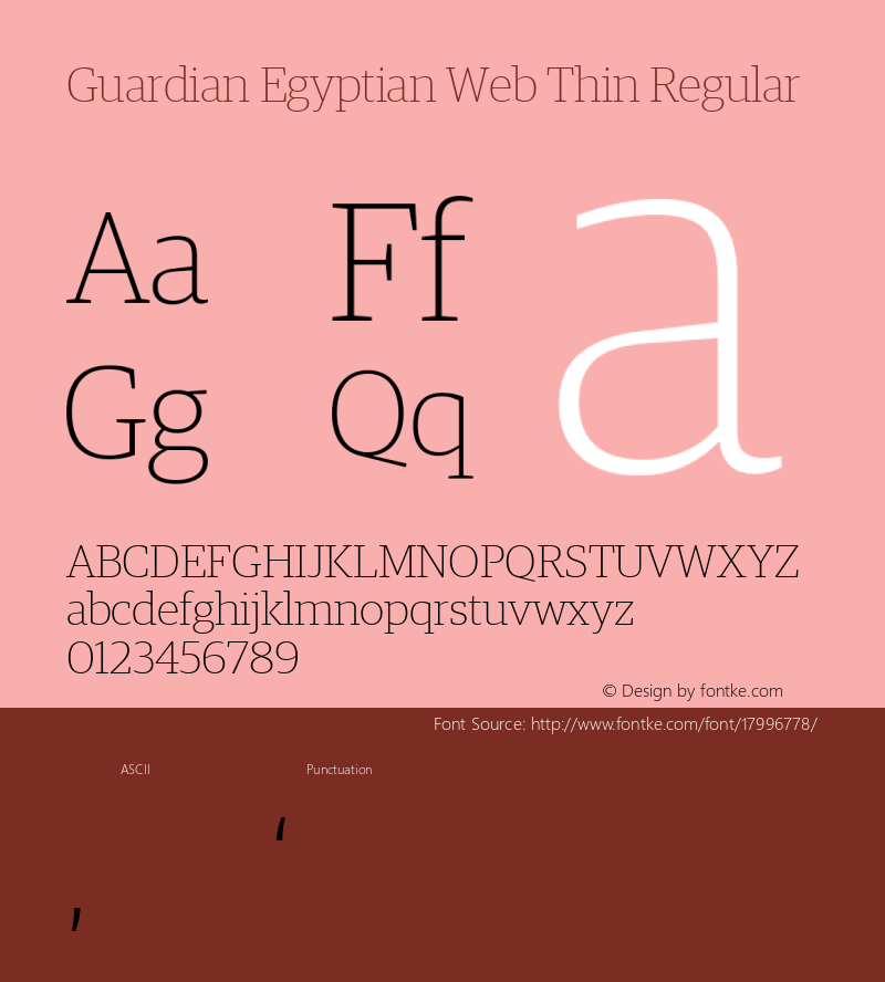 Guardian Egyptian Web Thin Regular Version 001.002 2009图片样张