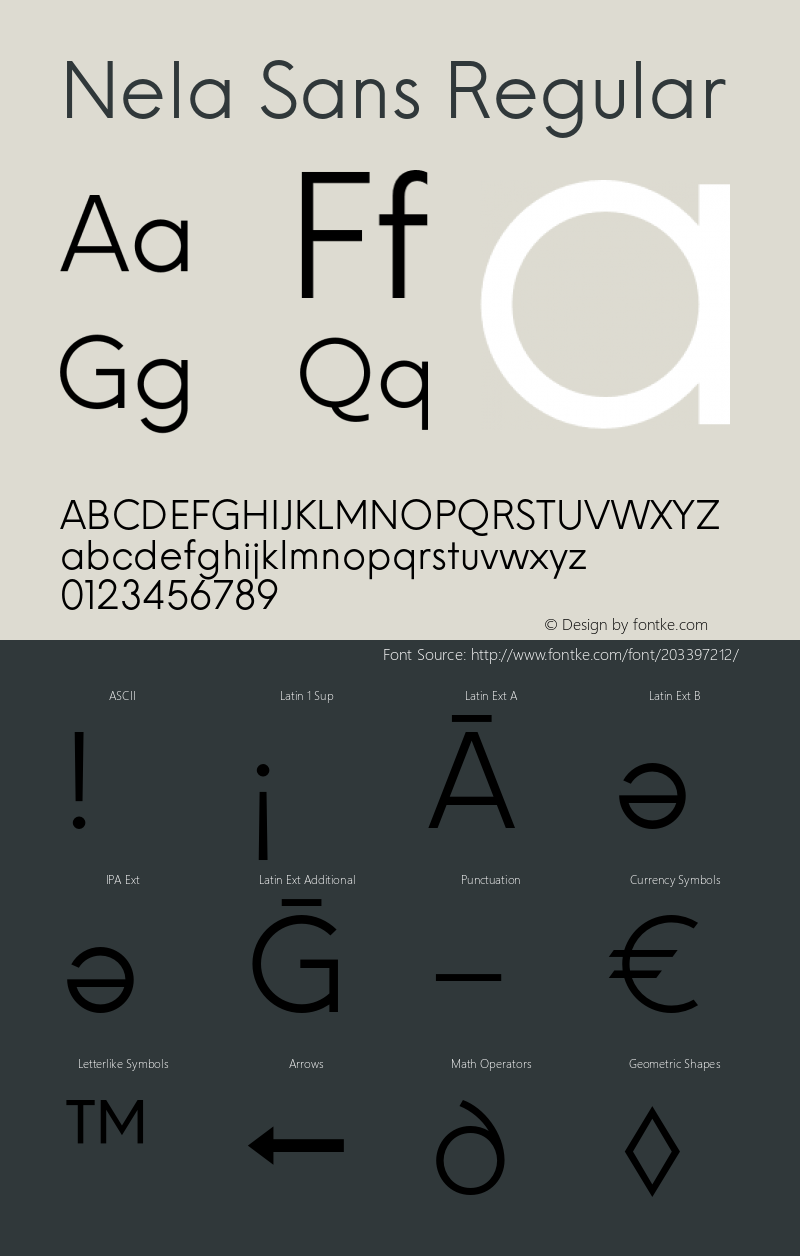 Nela Sans Regular Version 1.000;FEAKit 1.0图片样张