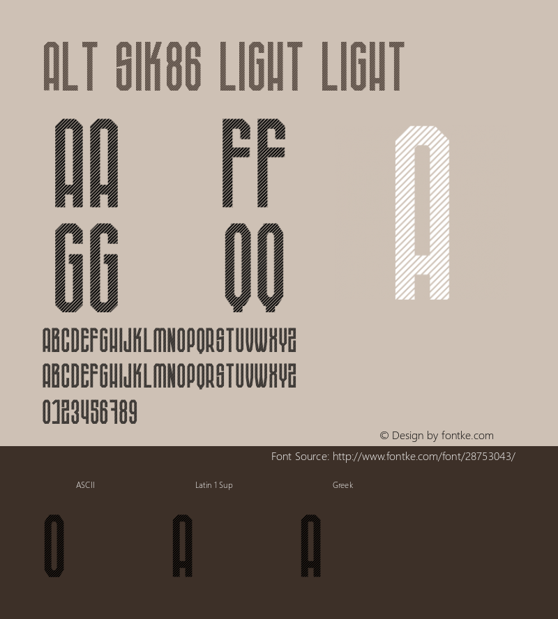 ALT SIK86 Light Light Version 1.002;Fontself Maker 3.1.1图片样张