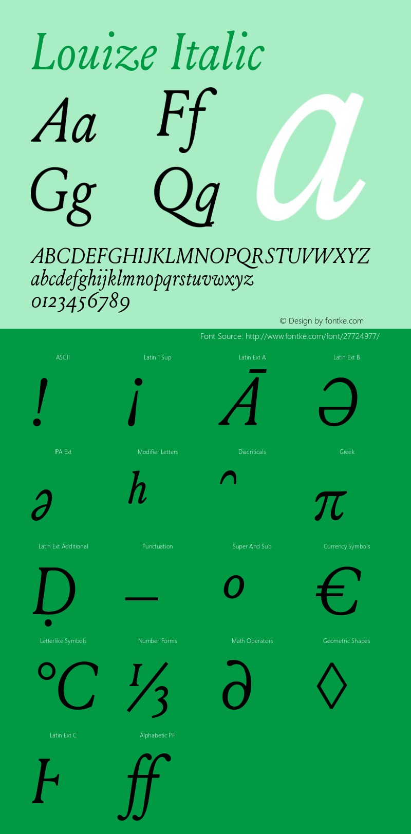 Louize-Italic Version 1.000图片样张