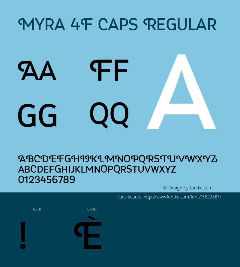 Myra 4F Caps Regular 2.0; ttfautohint (v1.4.1)图片样张