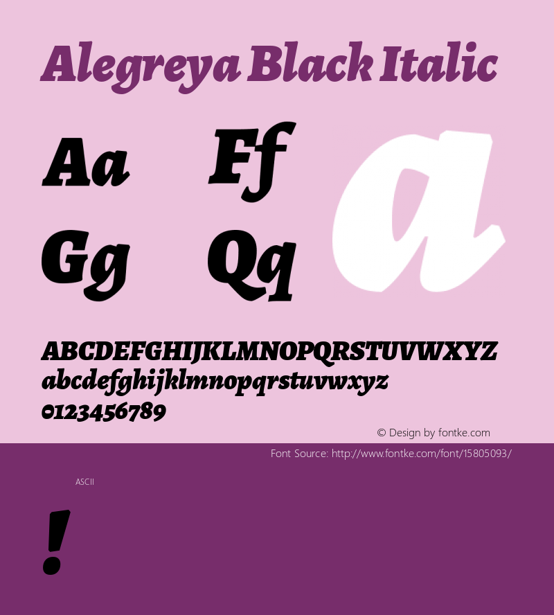 Alegreya Black Italic Version 1.003; ttfautohint (v1.4.1)图片样张