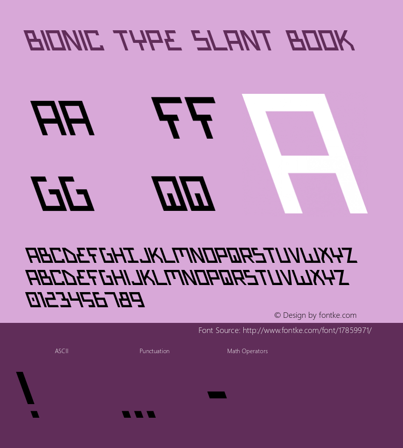 Bionic Type Slant Book Version 1图片样张