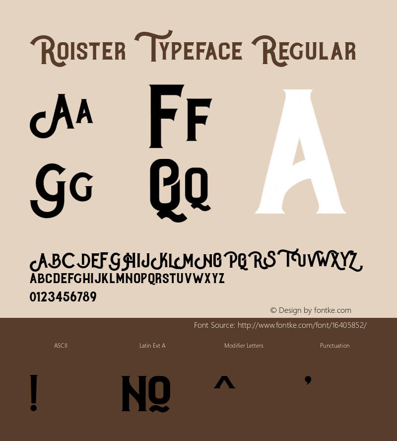 Roister Typeface Regular Version 1.000图片样张