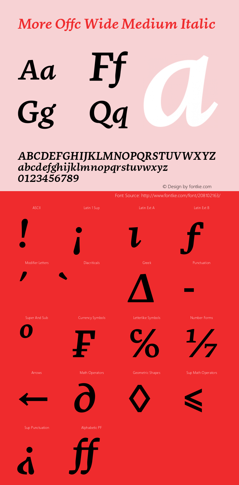 More Offc Wide Medium Italic Version 7.504; 2010; Build 1020图片样张