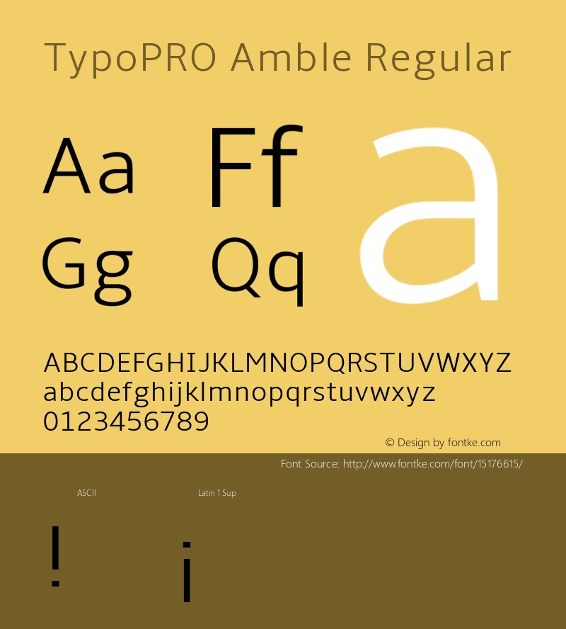 TypoPRO Amble Regular Version 1.00000; 2009图片样张