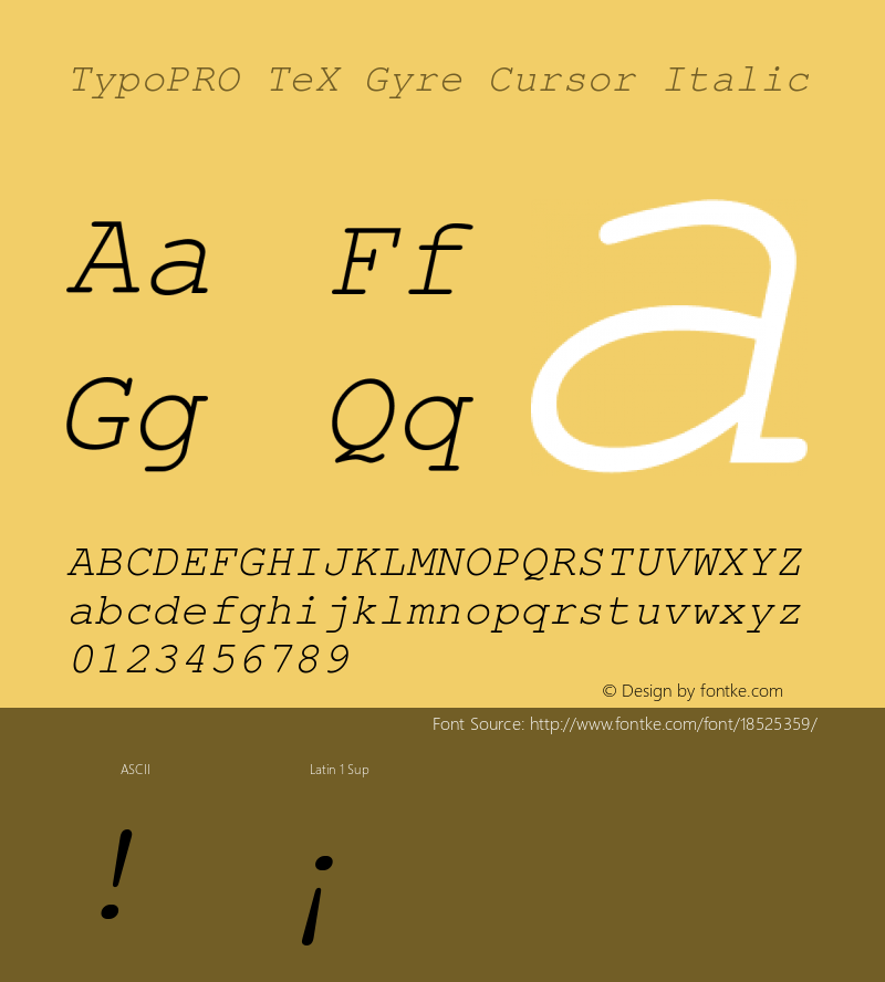 TypoPRO TeX Gyre Cursor Italic Version 2.004;PS 2.004;hotconv 1.0.49;makeotf.lib2.0.14853图片样张