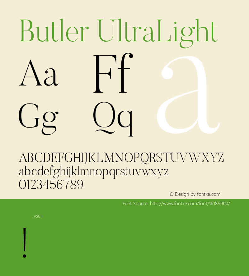 Butler UltraLight 1.000; ttfautohint (v1.4.1)图片样张