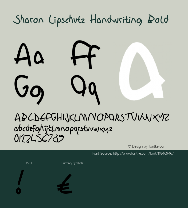 Sharon Lipschutz Handwriting Bold Version 1.000图片样张