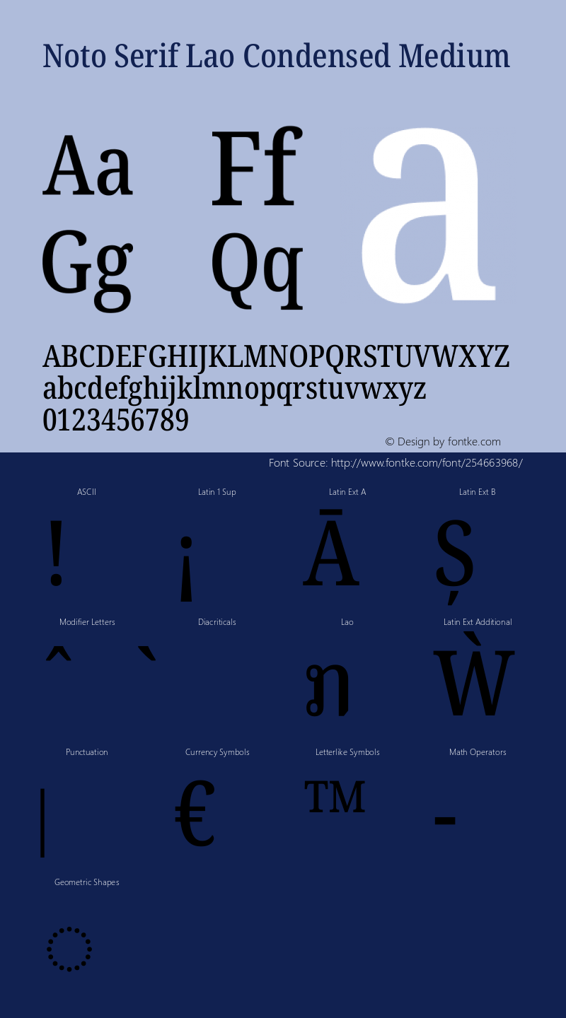 Noto Serif Lao Condensed Medium Version 2.003图片样张