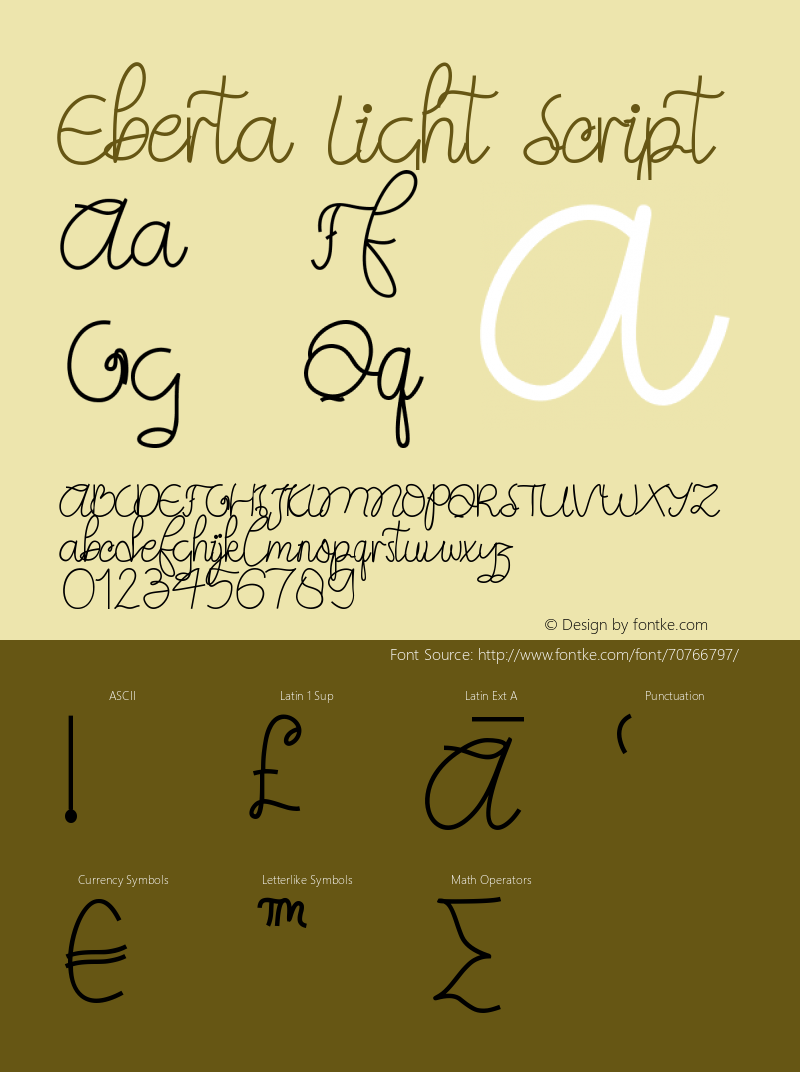 Eberta Light Script Version 1.002;Fontself Maker 3.4.0图片样张