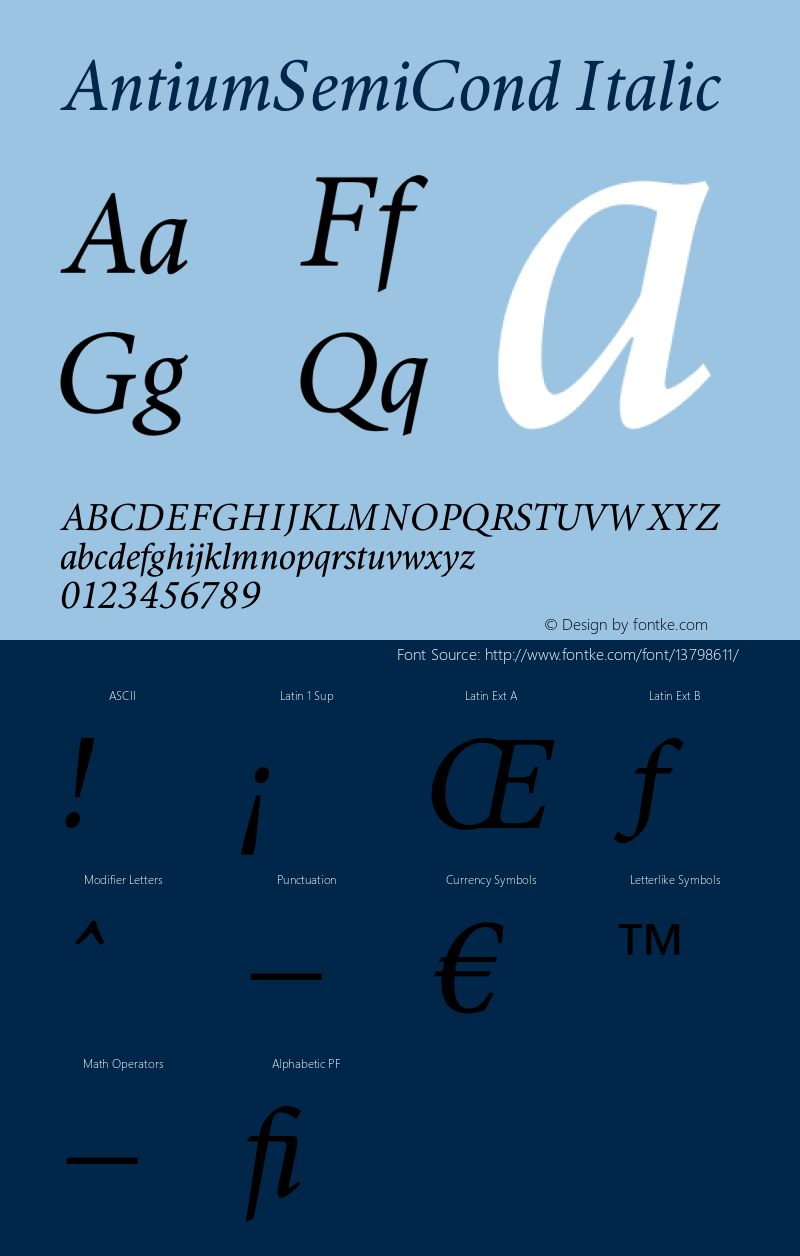 AntiumSemiCond Italic Unknown图片样张