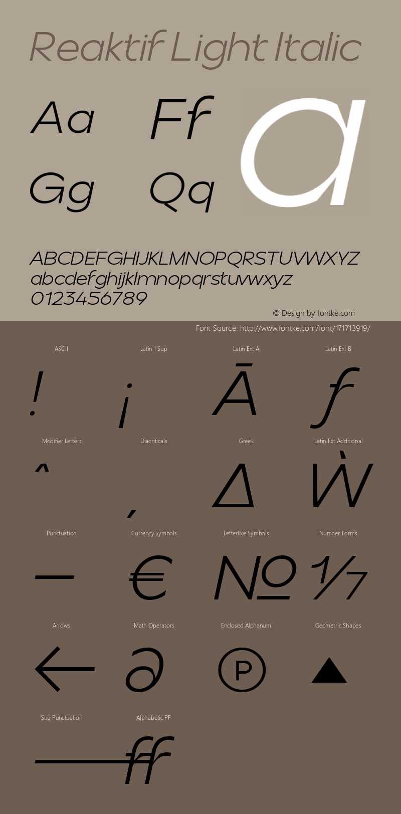 Reaktif Light Italic 1.000图片样张