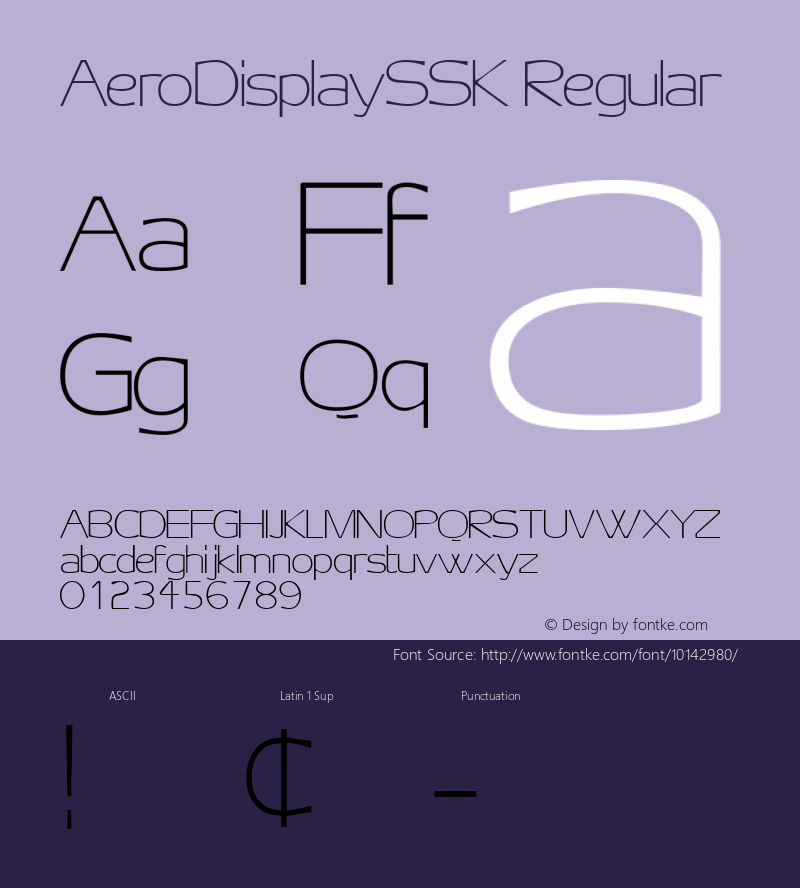 AeroDisplaySSK Regular Macromedia Fontographer 4.1 7/25/95图片样张