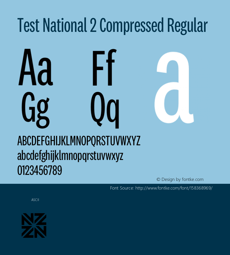 Test National 2 Compressed Version 1.004;hotconv 1.0.116;makeotfexe 2.5.65601图片样张