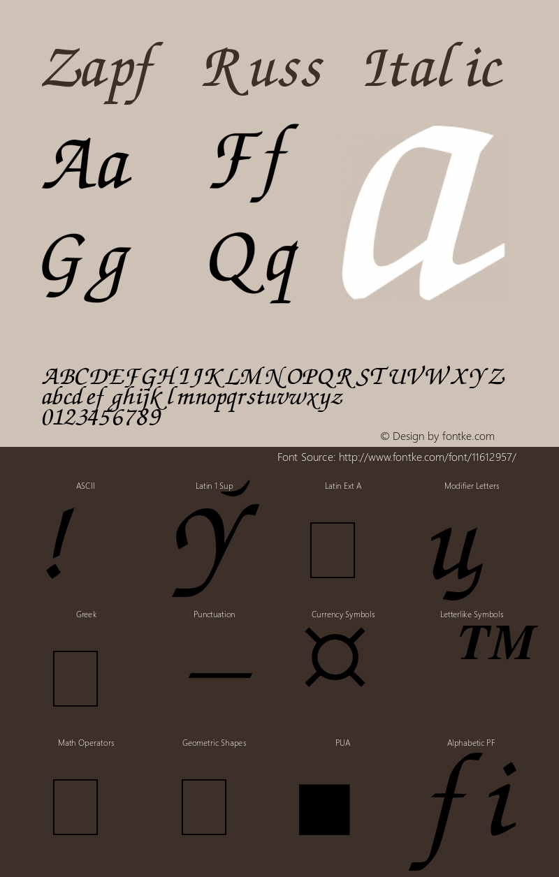 Zapf Russ Italic 001.007图片样张