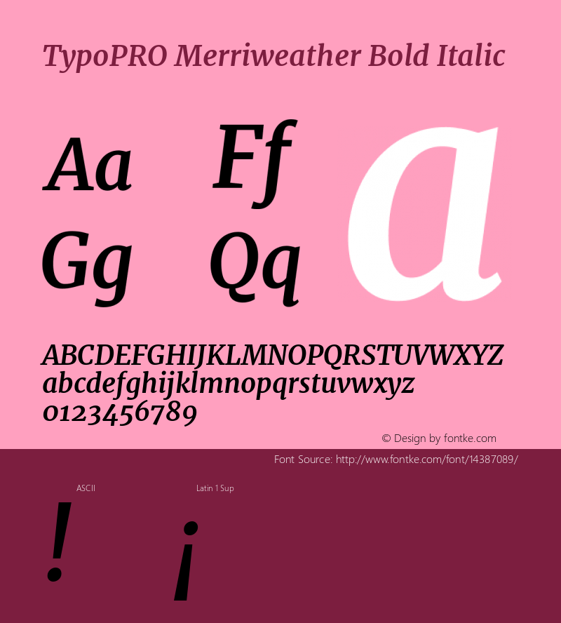 TypoPRO Merriweather Bold Italic Version 1.001图片样张