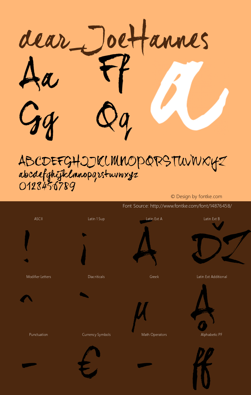 dear_JoeHannes ☞ Version 1.009;com.myfonts.easy.joebob.dearjoehannes.regular.wfkit2.version.3ZYd图片样张