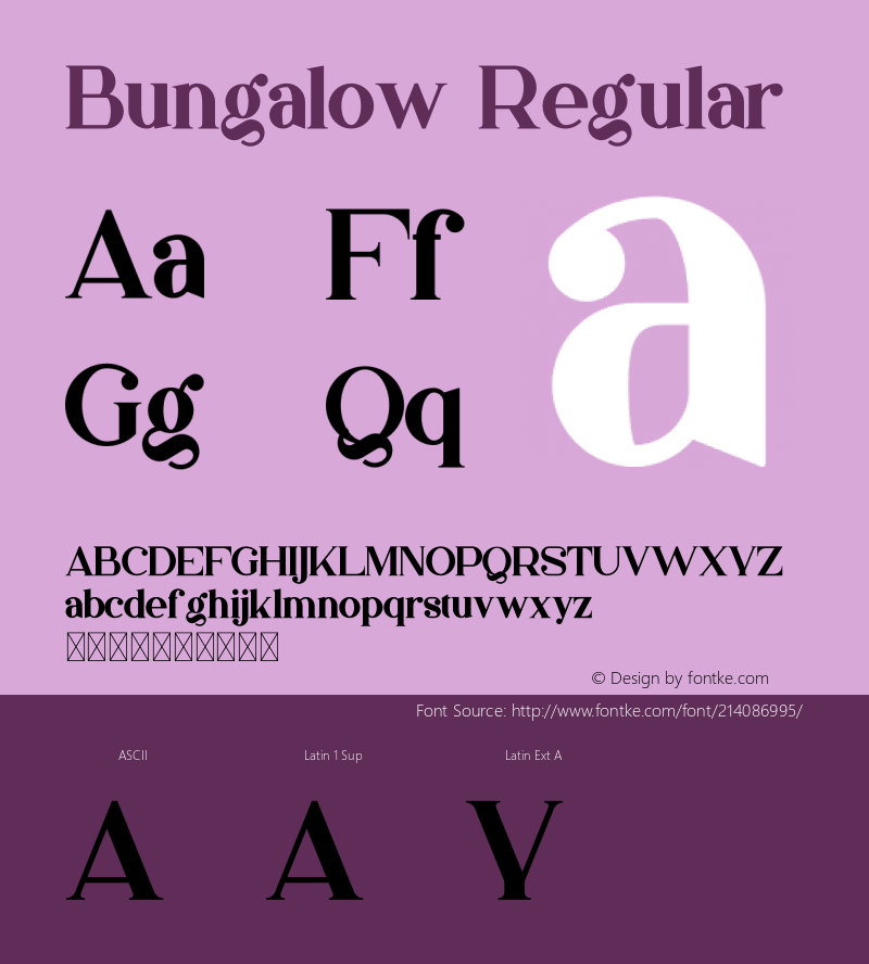 Bungalow Version 1.005;Fontself Maker 3.5.4图片样张