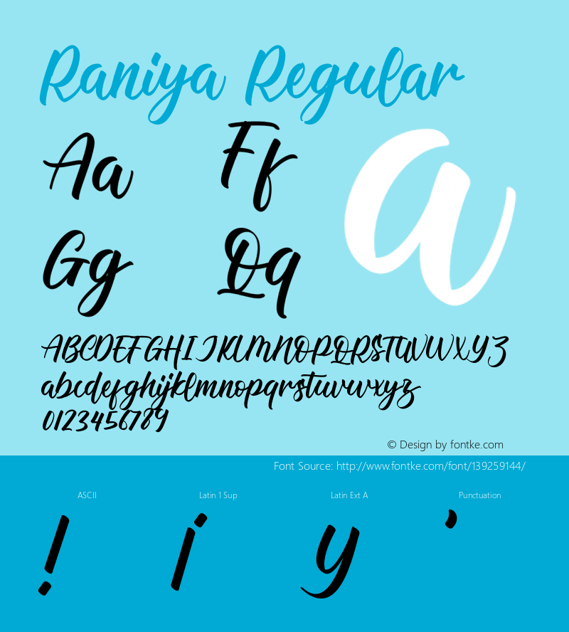 Raniya Version 1.001;Fontself Maker 3.5.4图片样张
