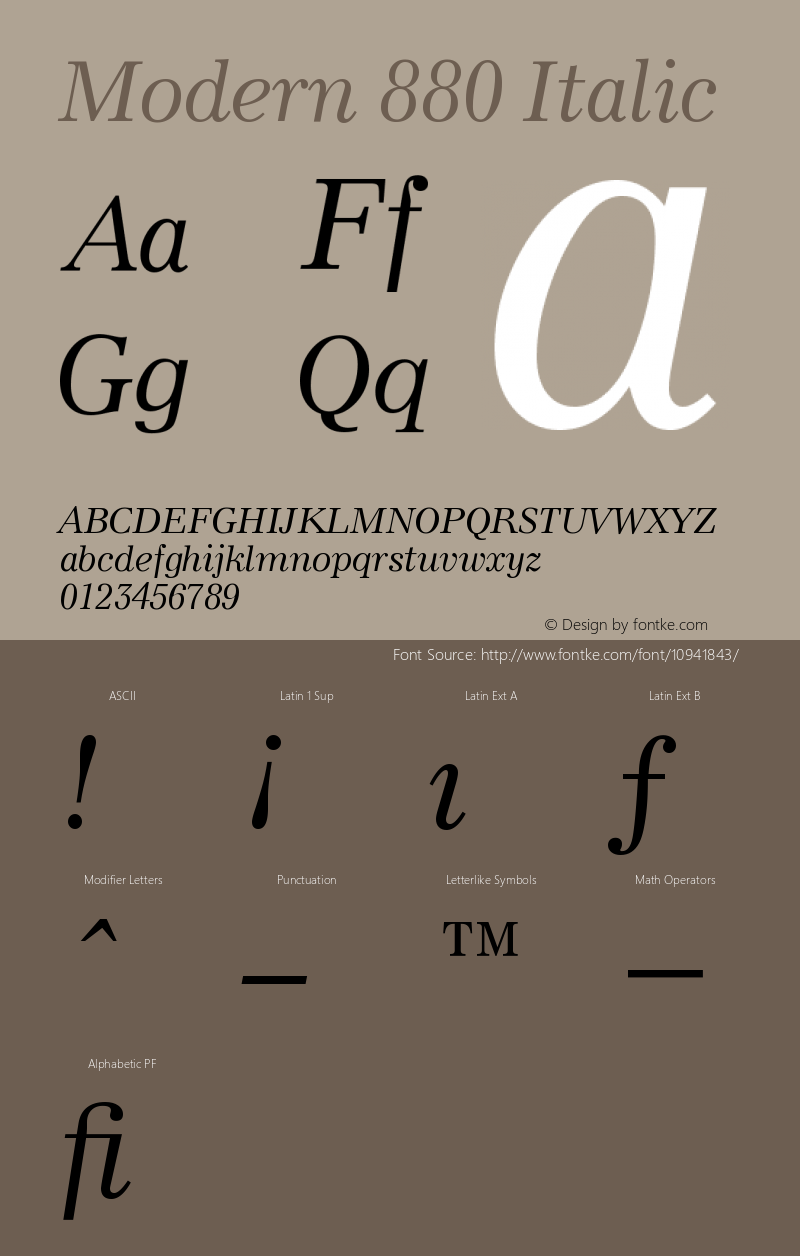 Modern 880 Italic Version 003.001图片样张